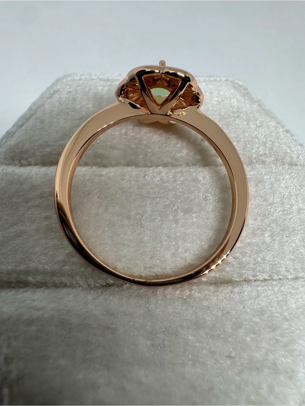 Vintage 14K 585 Rolled Gold Lab Created Mint Quartz Ring Size 8